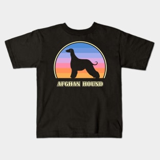 Afghan Hound Vintage Sunset Dog Kids T-Shirt